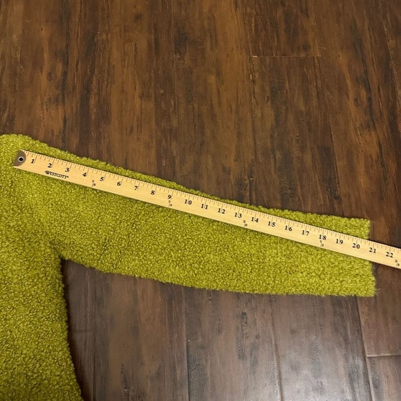 TENSIONE IN by ALTA TENSIONE SRL Fuzzy Knit Blazer Shawl-Lapel in Green - Picture 13 of 13